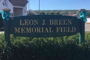 Bristol Connecticut Breen Memorial Field Sign With Ribbons