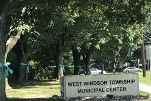 West Windsor New Jersey Municipal Center Ribbons Tied On Trees